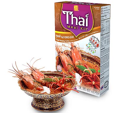 Суп Thai Panang Curry. При приготовлении этого супа свежие креветки можно заменить говядиной, курицей или другими видами мяса.