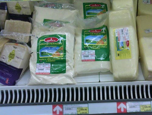 Large selection of cheese in Thailand - a supermarket "Macro".