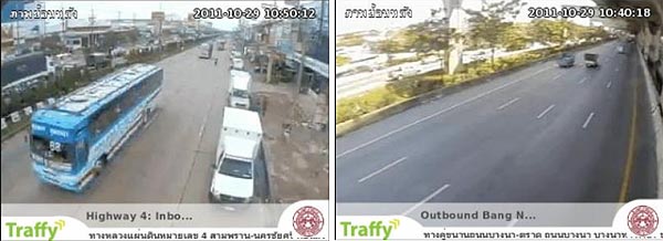 Highway 4: Inbound Sampran-Nakhon Chaisri before Big C, Sampran<br>
Outbound Bang Na-Trat frontage road, Bang Na Tower, Bang Pli