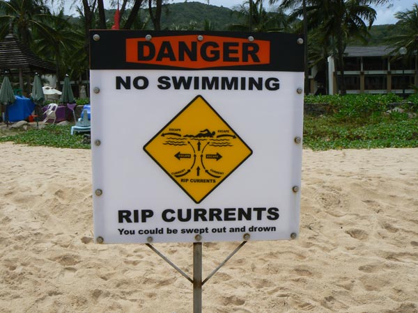 No swimming