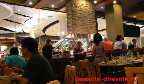 Sizzler, поход к салат-бару.